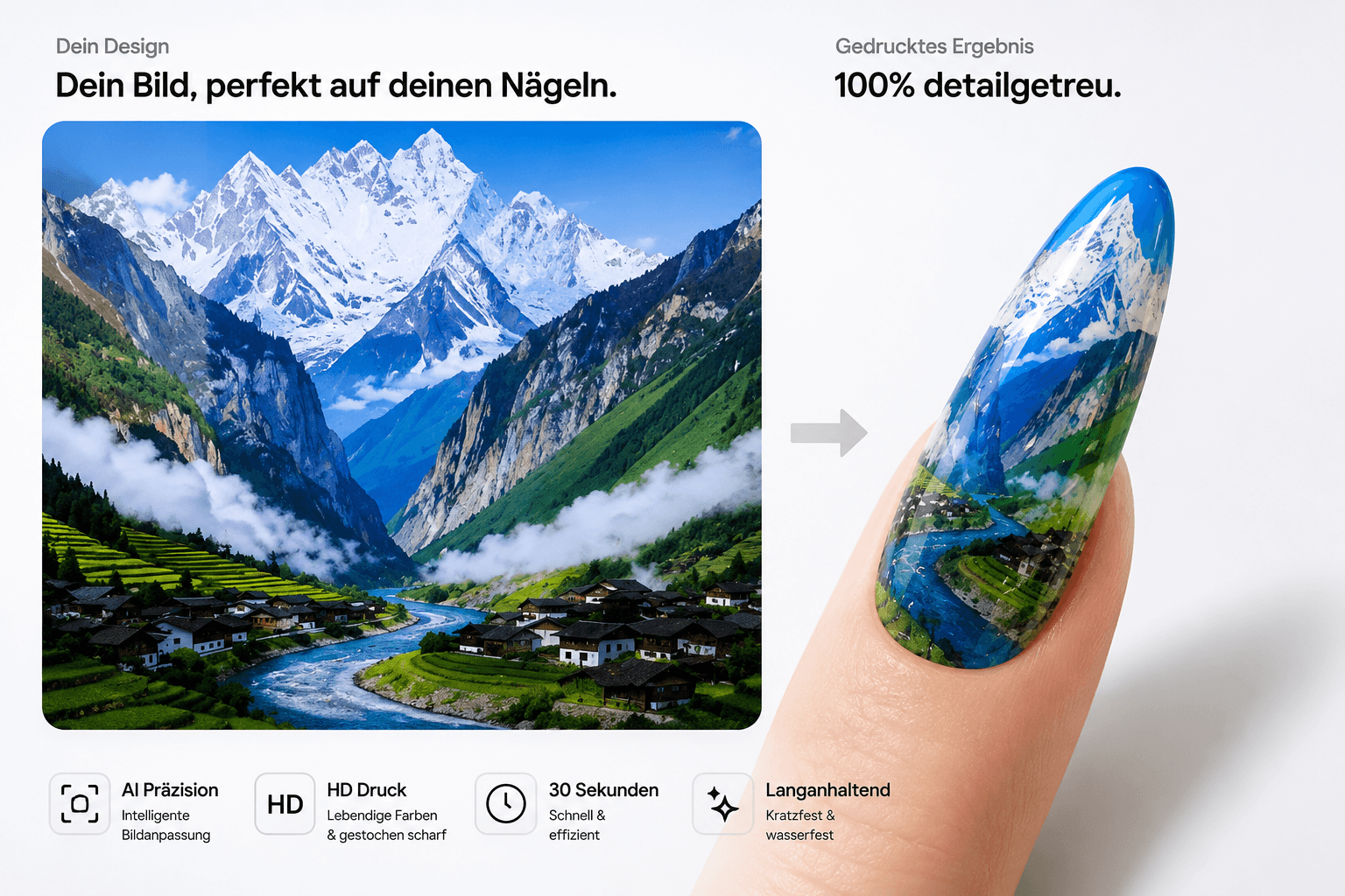 KI-Nageldruck Beispiel: Landschaftsdesign